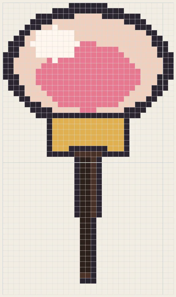 Powder blush brush perler bead pattern