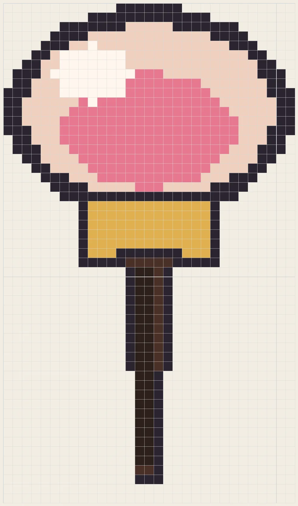 Powder blush brush perler bead pattern