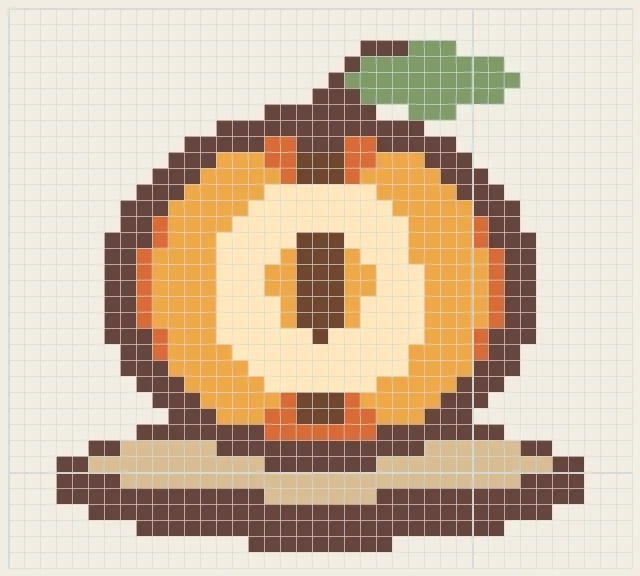 Pumpkin spice cookie perler bead pattern