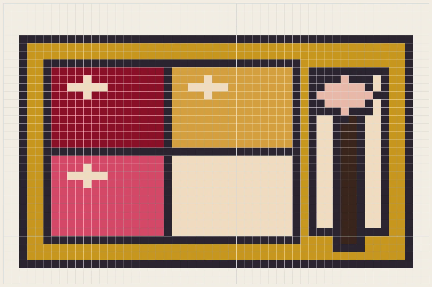 Quad eyeshadow perler bead pattern