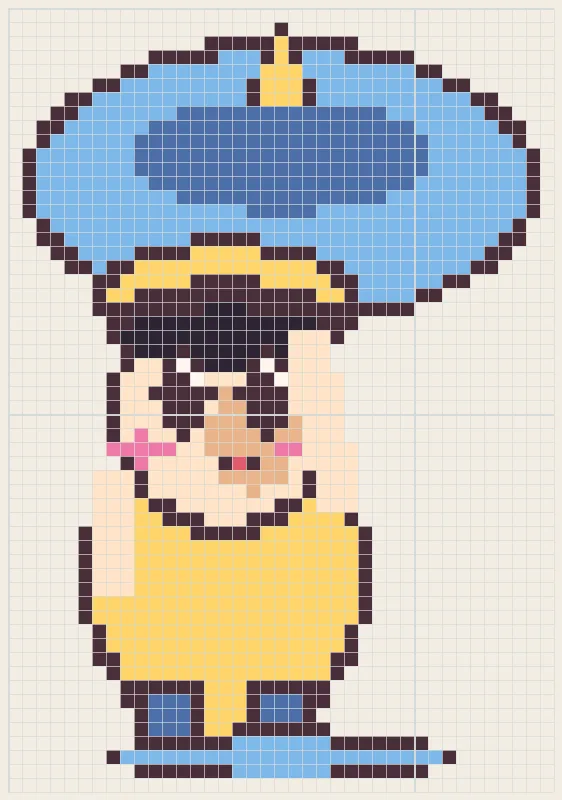 Rain umbrella girl perler bead pattern