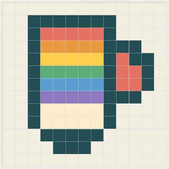 Rainbow mug perler bead pattern