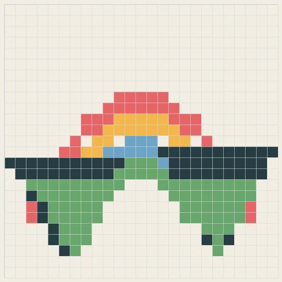 Rainbow valley perler bead pattern