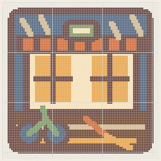 Rainy autumn cafe perler bead pattern