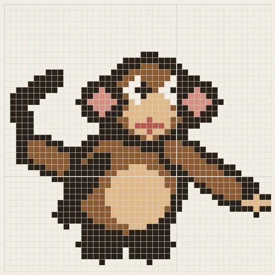 Reach monkey perler bead pattern