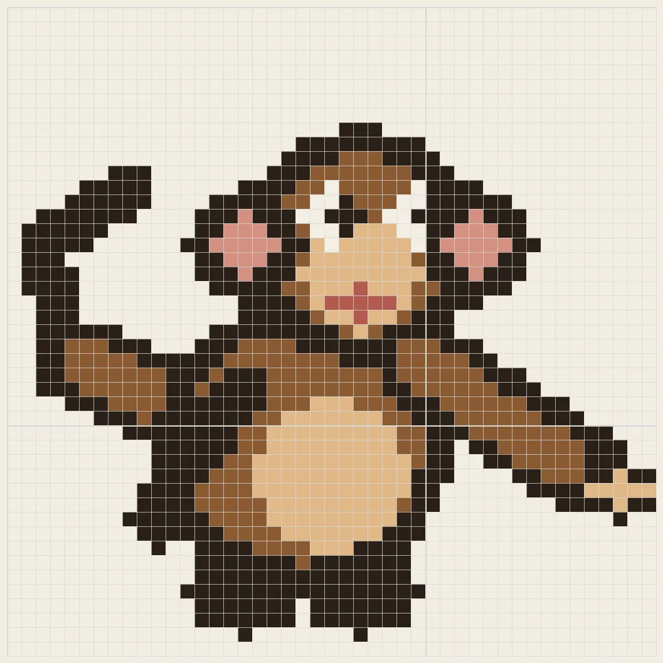 Reach monkey perler bead pattern