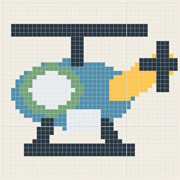 Rescue helicopter perler bead pattern