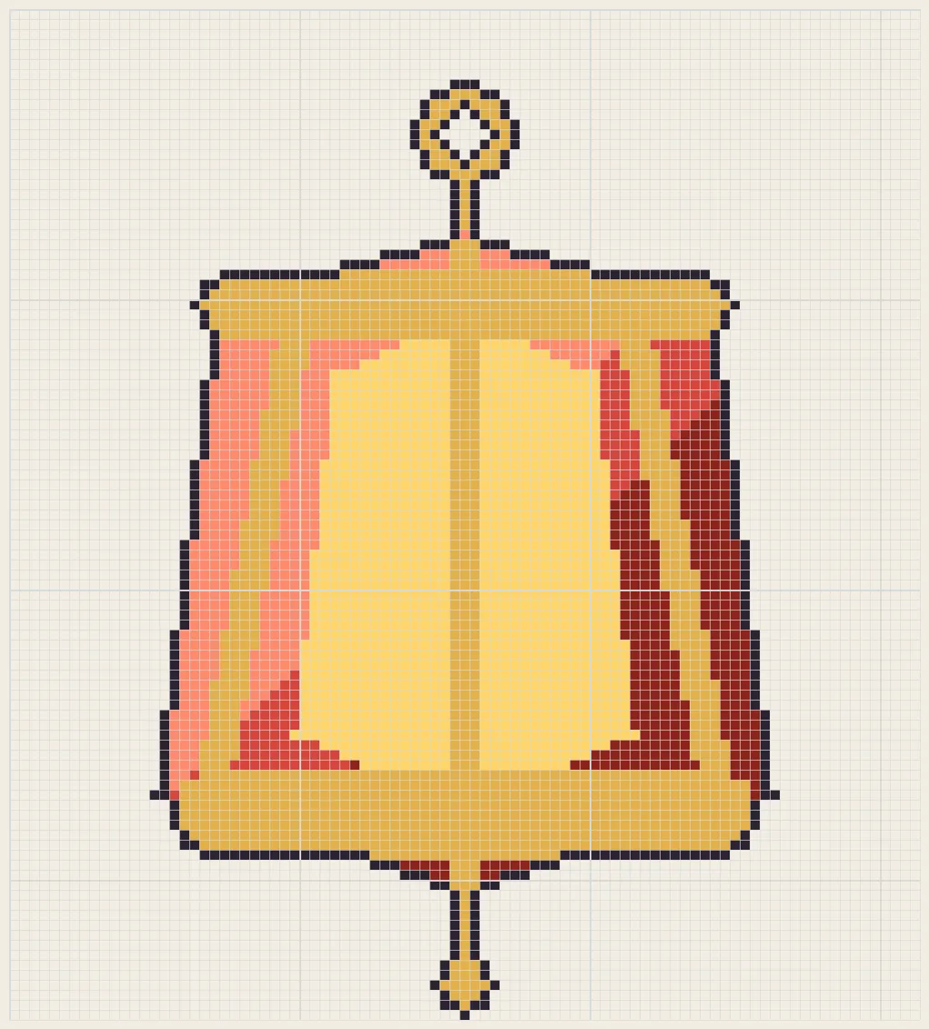 Ribbed lantern perler bead pattern