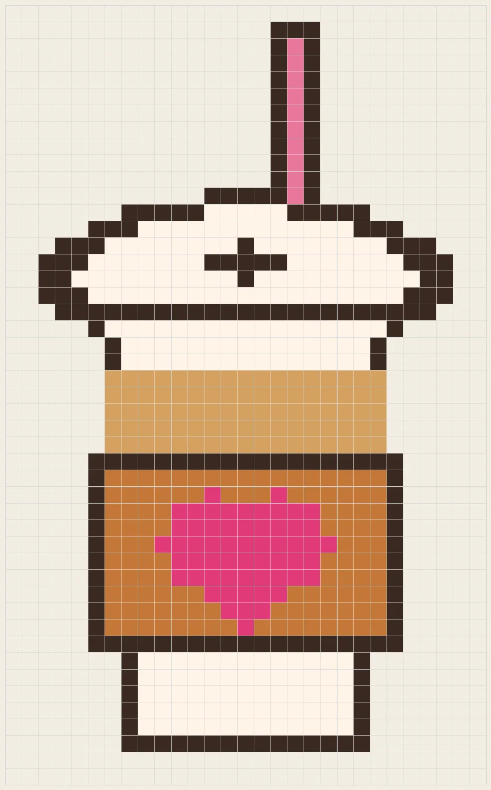 Ribbon milk tea perler bead pattern