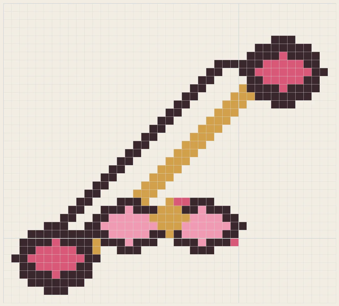 Ribbon and sewing scissors perler bead pattern