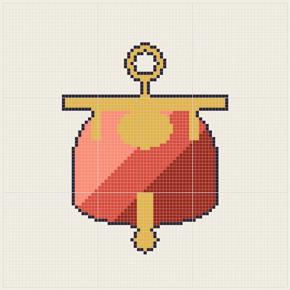 Ribbon bell perler bead pattern