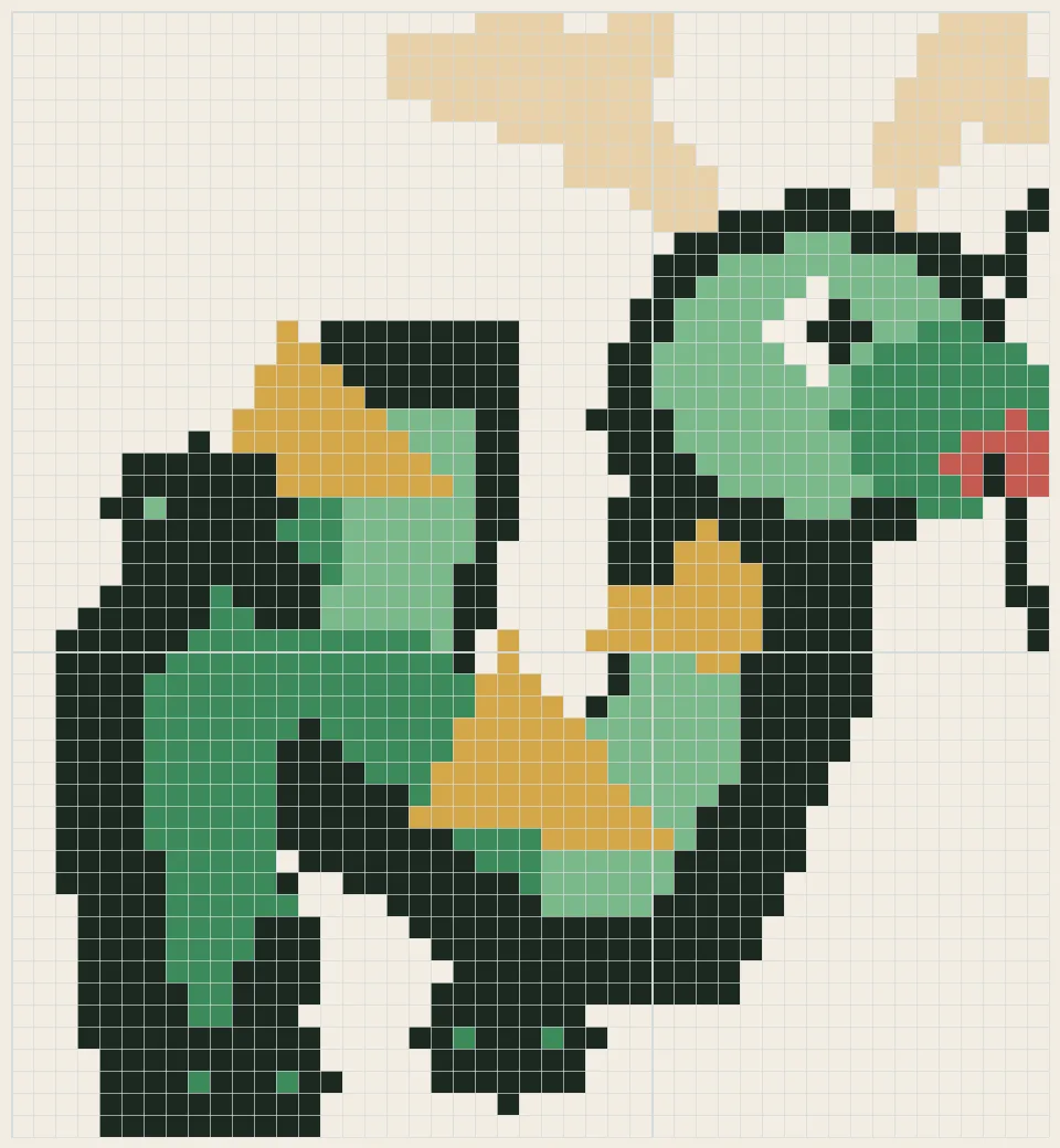 River dragon perler bead pattern