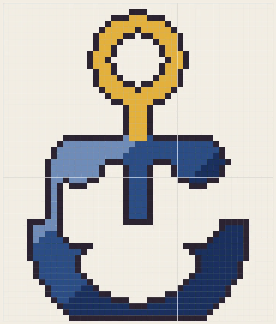 Sailor anchor perler bead pattern