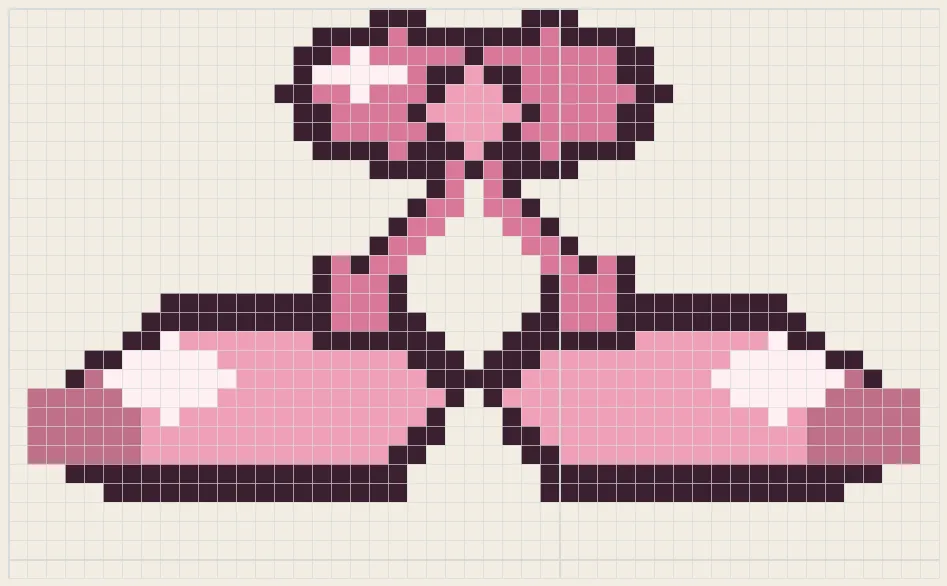 Satin pointe shoes perler bead pattern