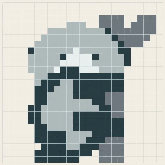 Silver koala perler bead pattern