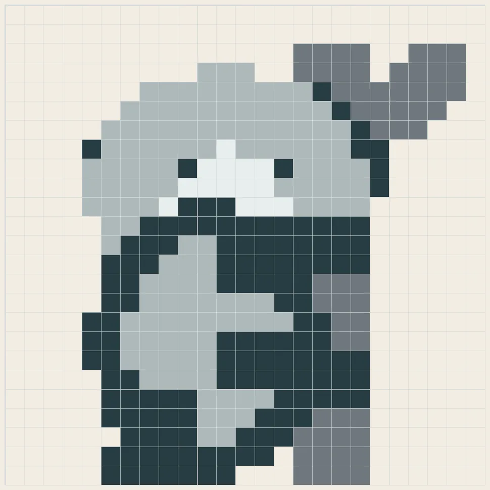 Silver koala perler bead pattern
