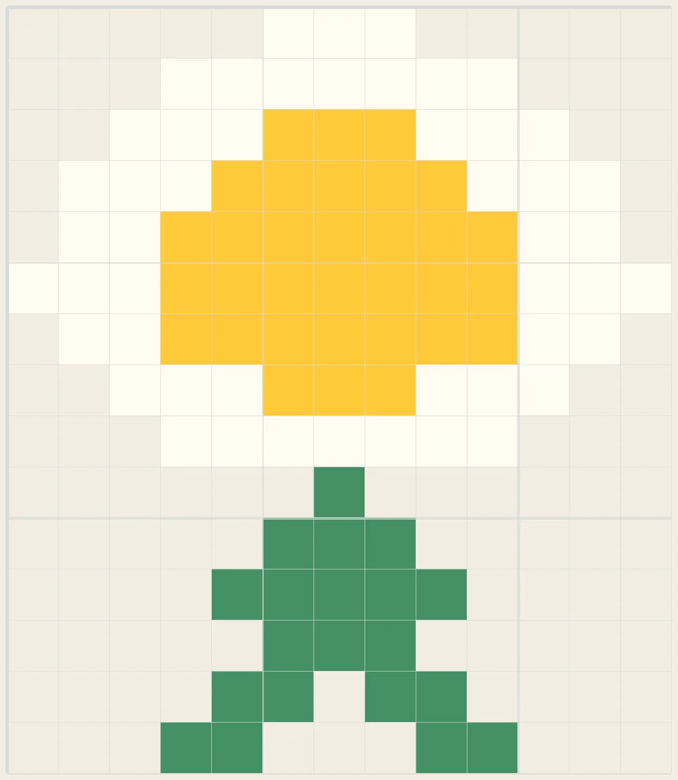 Simple daisy perler bead pattern
