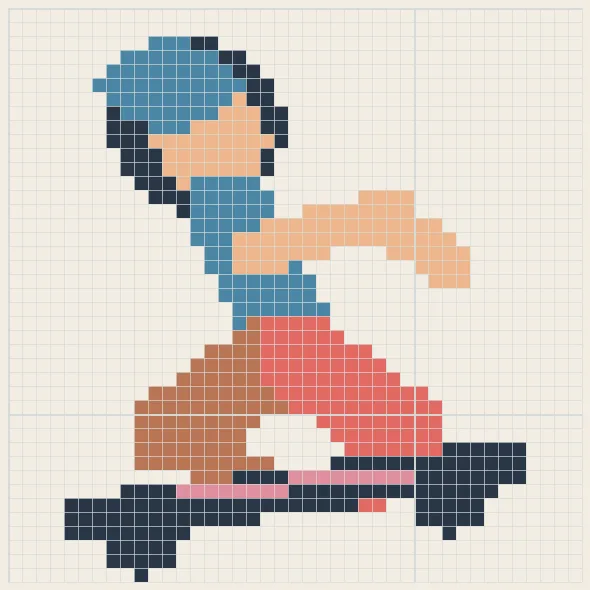 滑板追梦人拼豆图纸