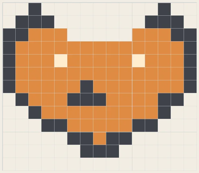 Sleepy cat perler bead pattern