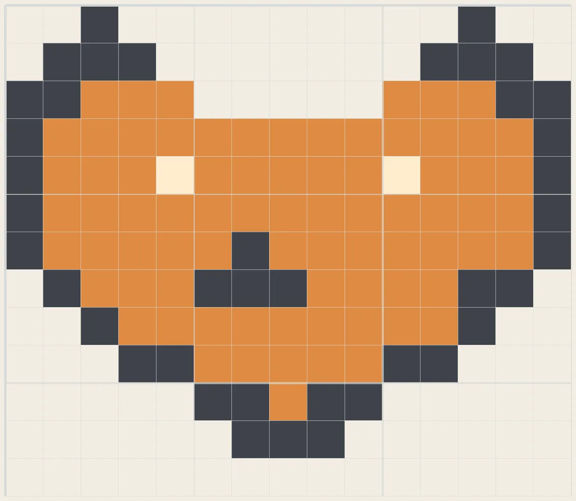 Sleepy cat perler bead pattern