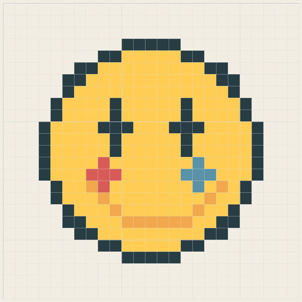 Smiley badge perler bead pattern