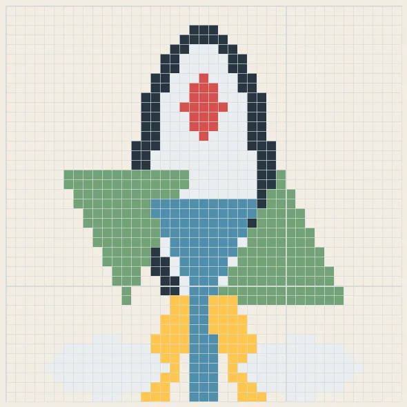 Space shuttle perler bead pattern