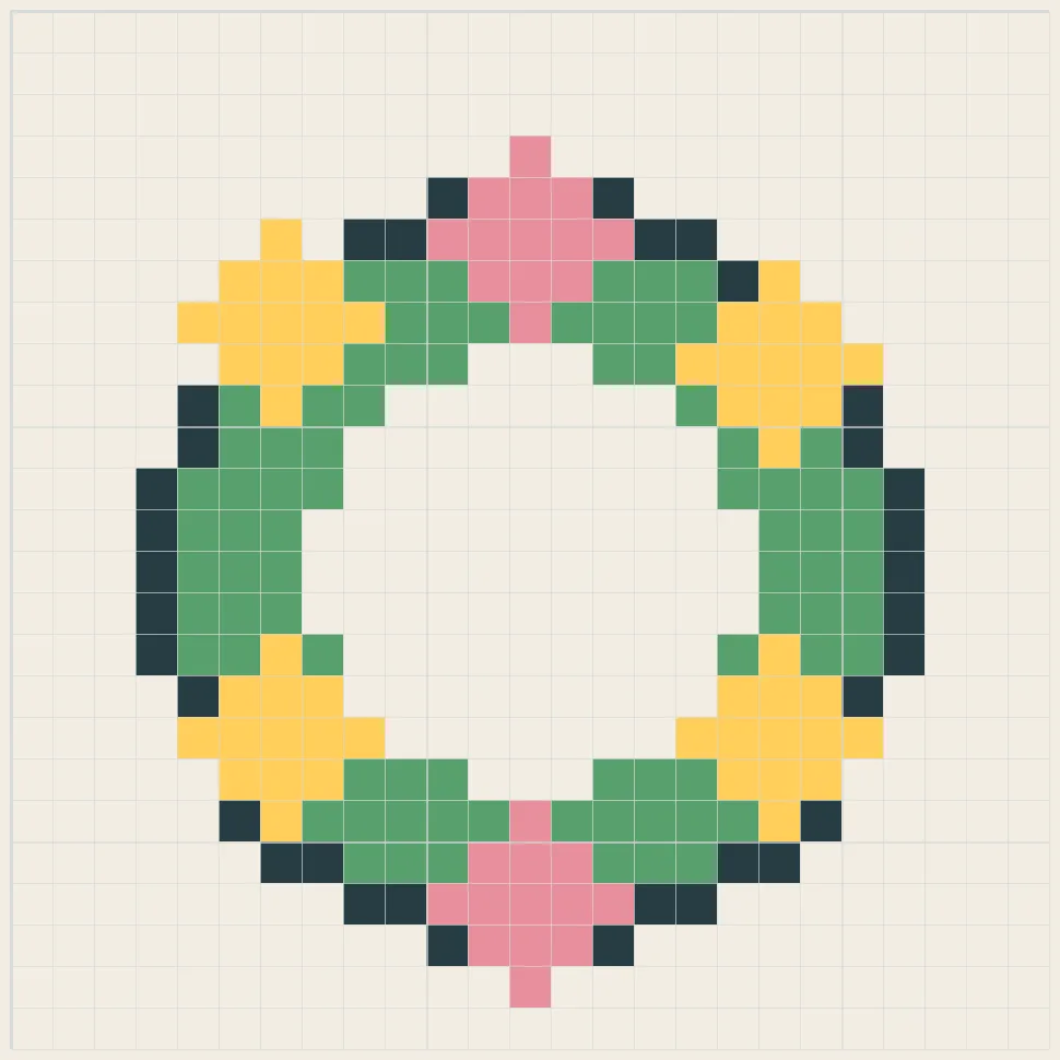 Spring wreath perler bead pattern