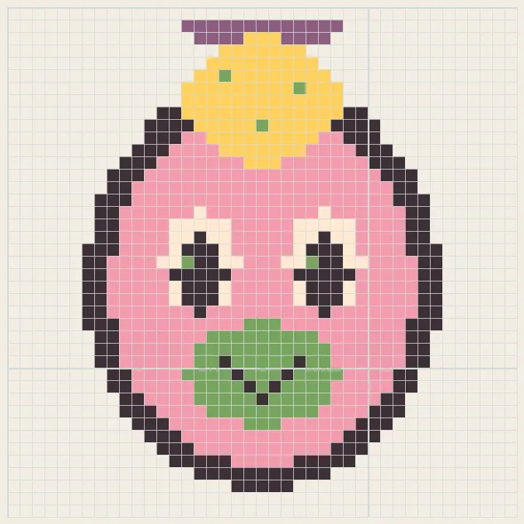 Strawberry dragon perler bead pattern