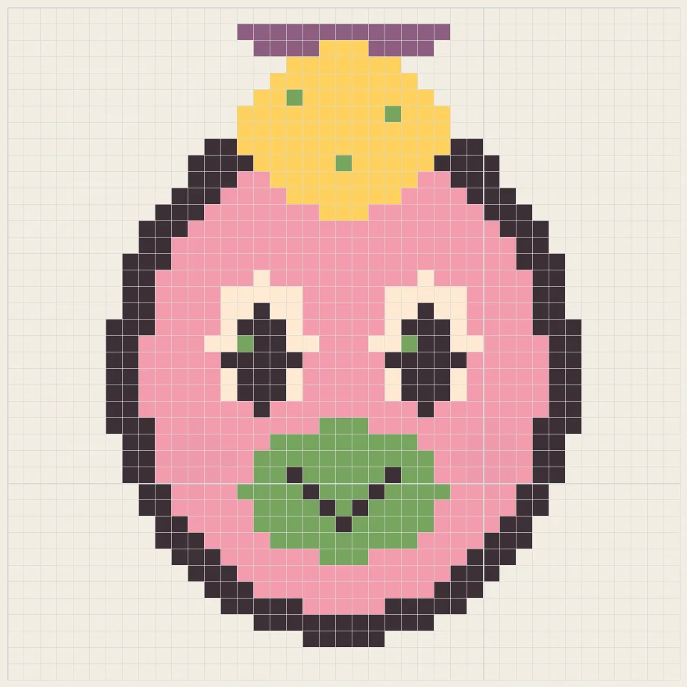 Strawberry dragon perler bead pattern