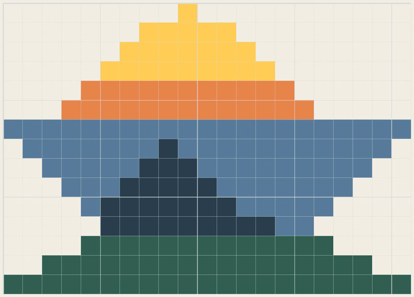 Sunset mountains perler bead pattern