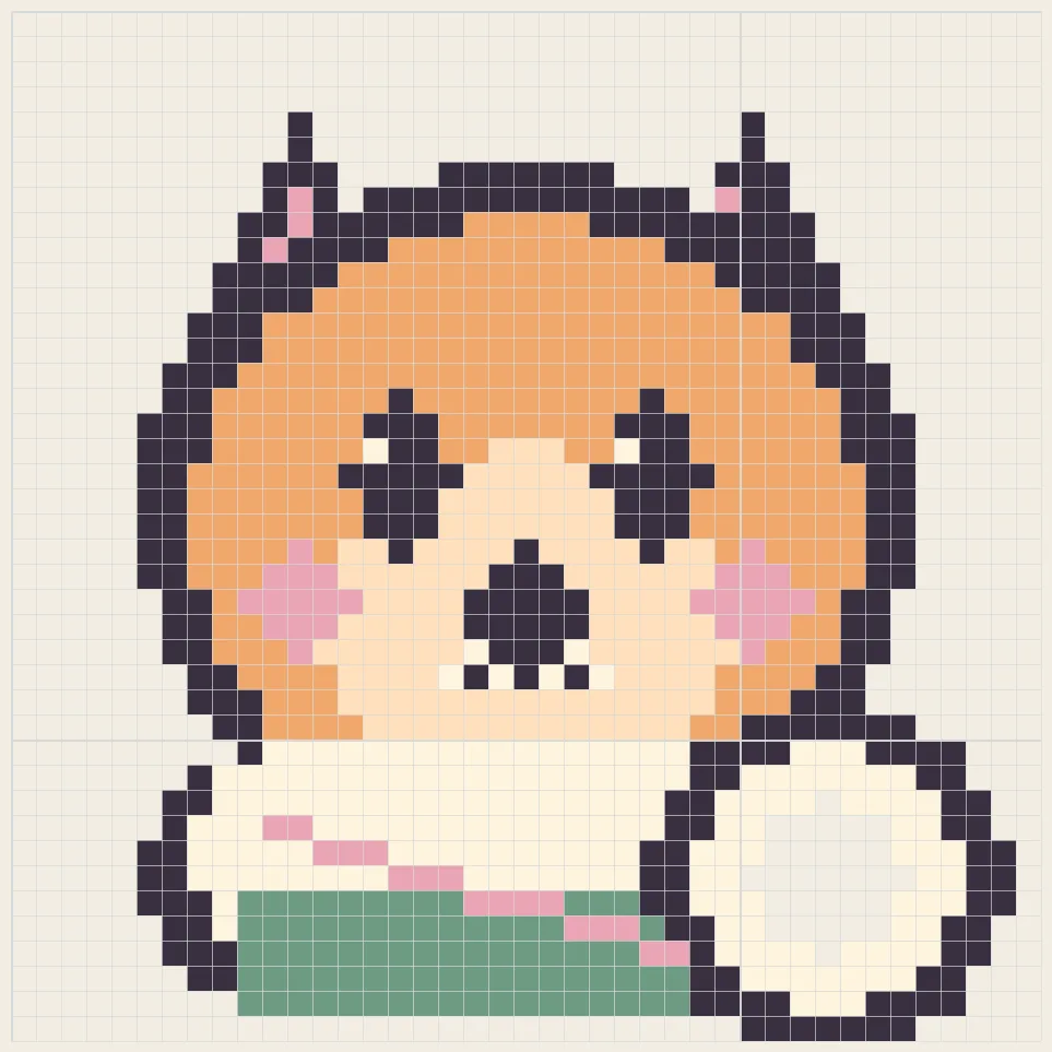 Teacup fox perler bead pattern