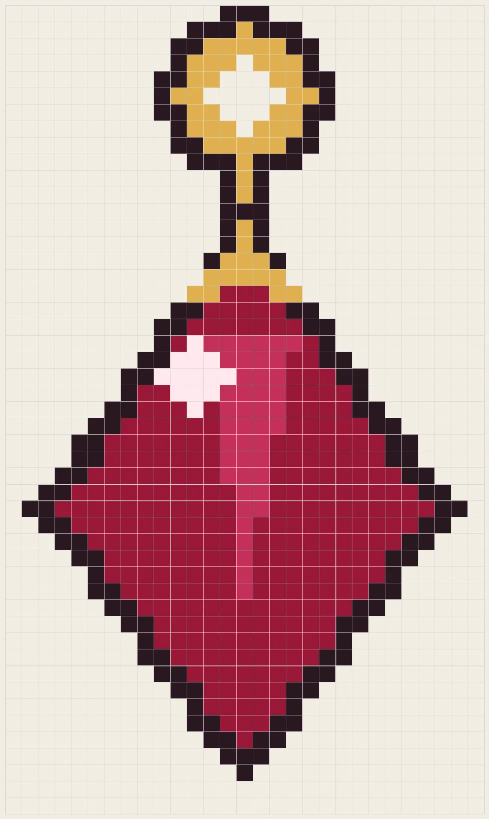 Teardrop pendant perler bead pattern