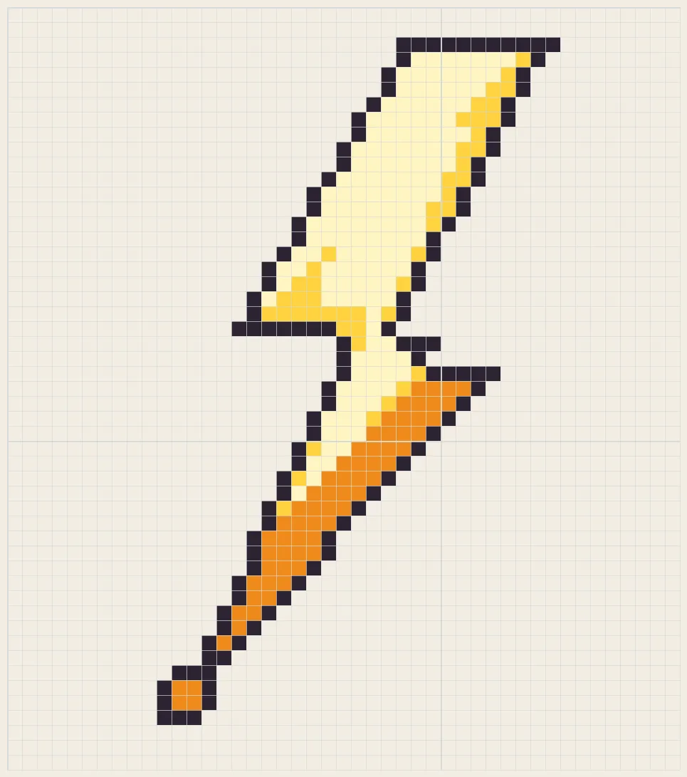 Thunderbolt badge perler bead pattern