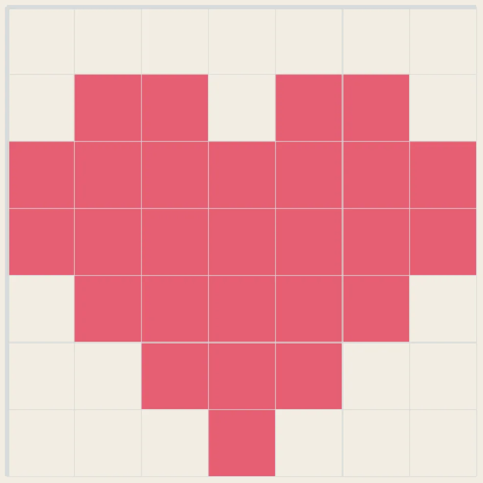 Tiny heart perler bead pattern