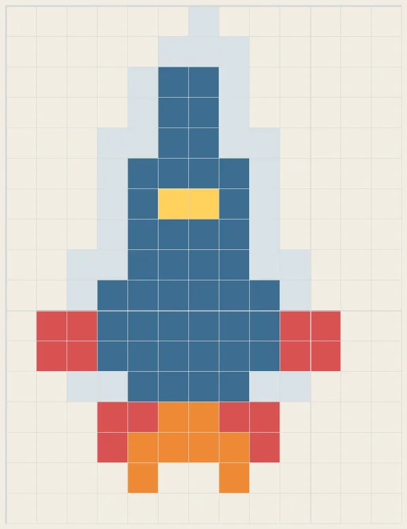 Tiny rocket perler bead pattern