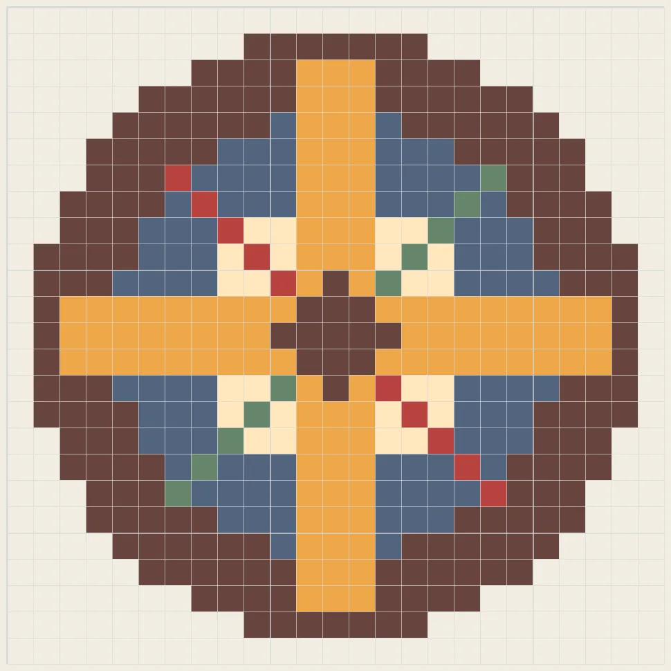 Tiny zodiac wheel perler bead pattern