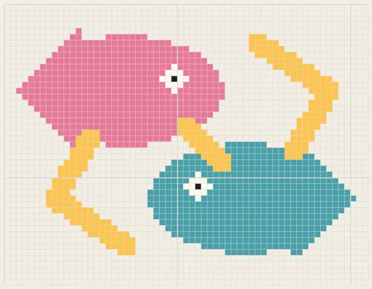 Twin fish Pisces perler bead pattern