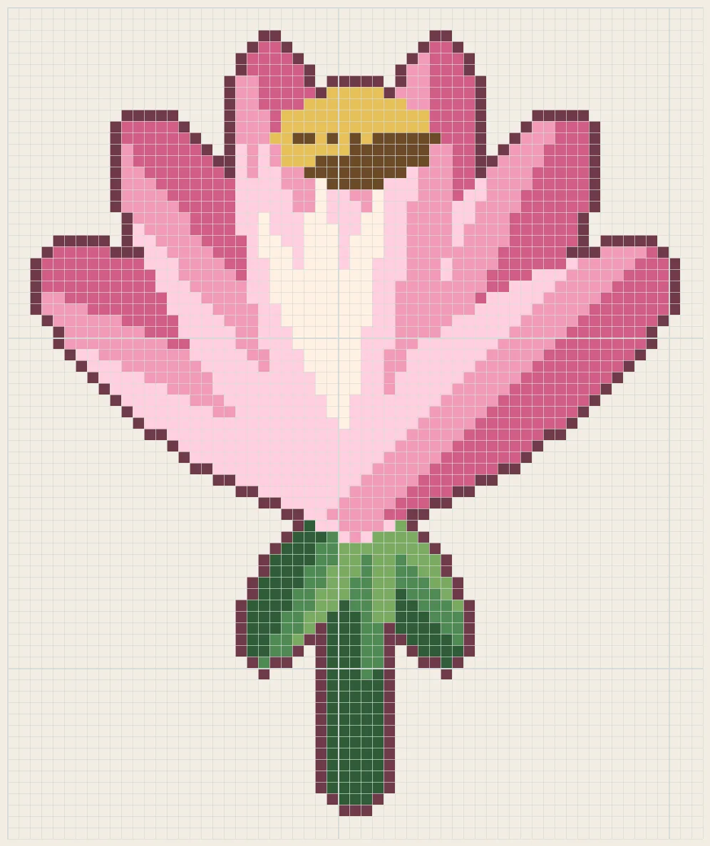 Upright lotus perler bead pattern