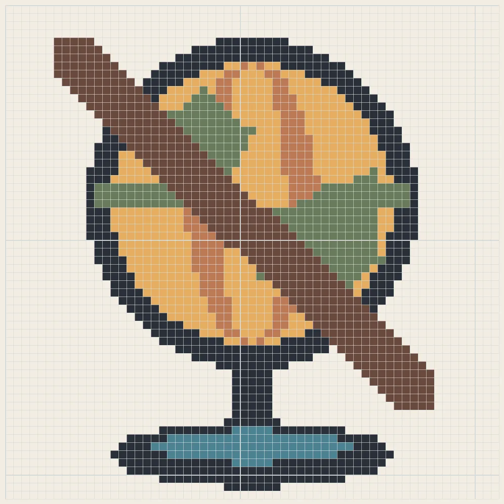 Vintage floor globe perler bead pattern