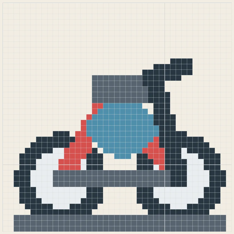 Vintage motorbike perler bead pattern