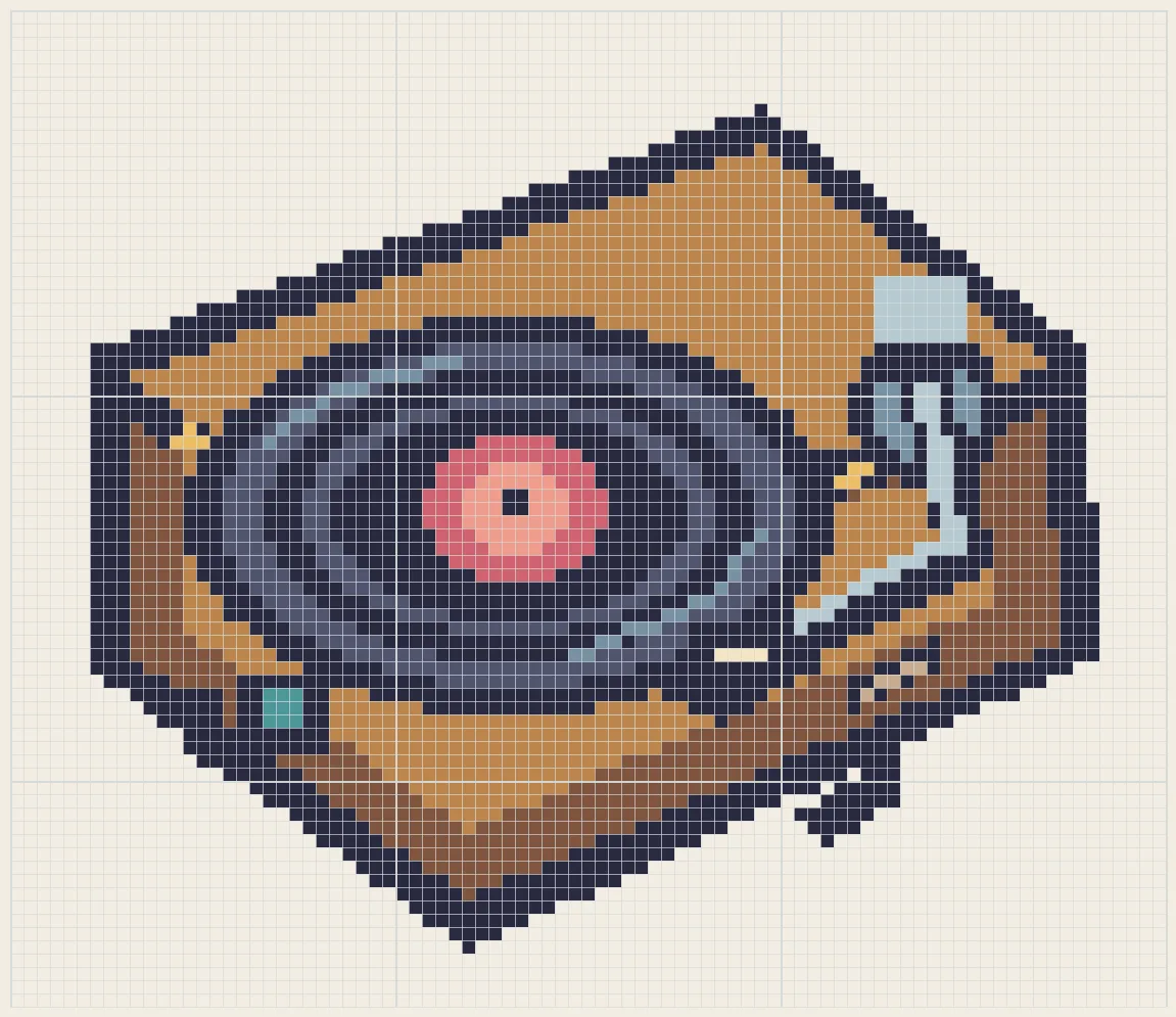 Walnut vinyl turntable perler bead pattern