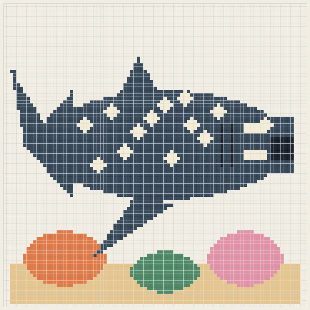 Whale shark garden perler bead pattern