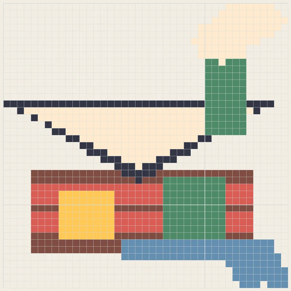 Winter cabin perler bead pattern