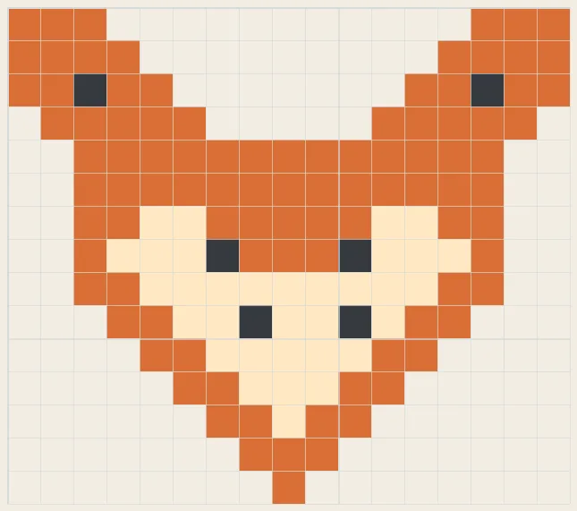 Woodland fox perler bead pattern