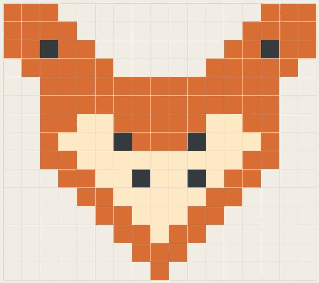 Woodland fox perler bead pattern