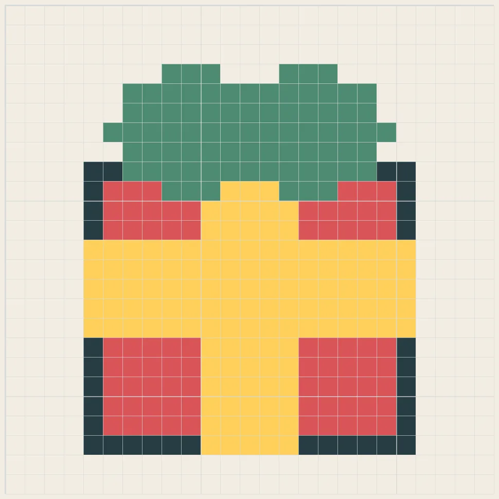 Wrapped gift perler bead pattern
