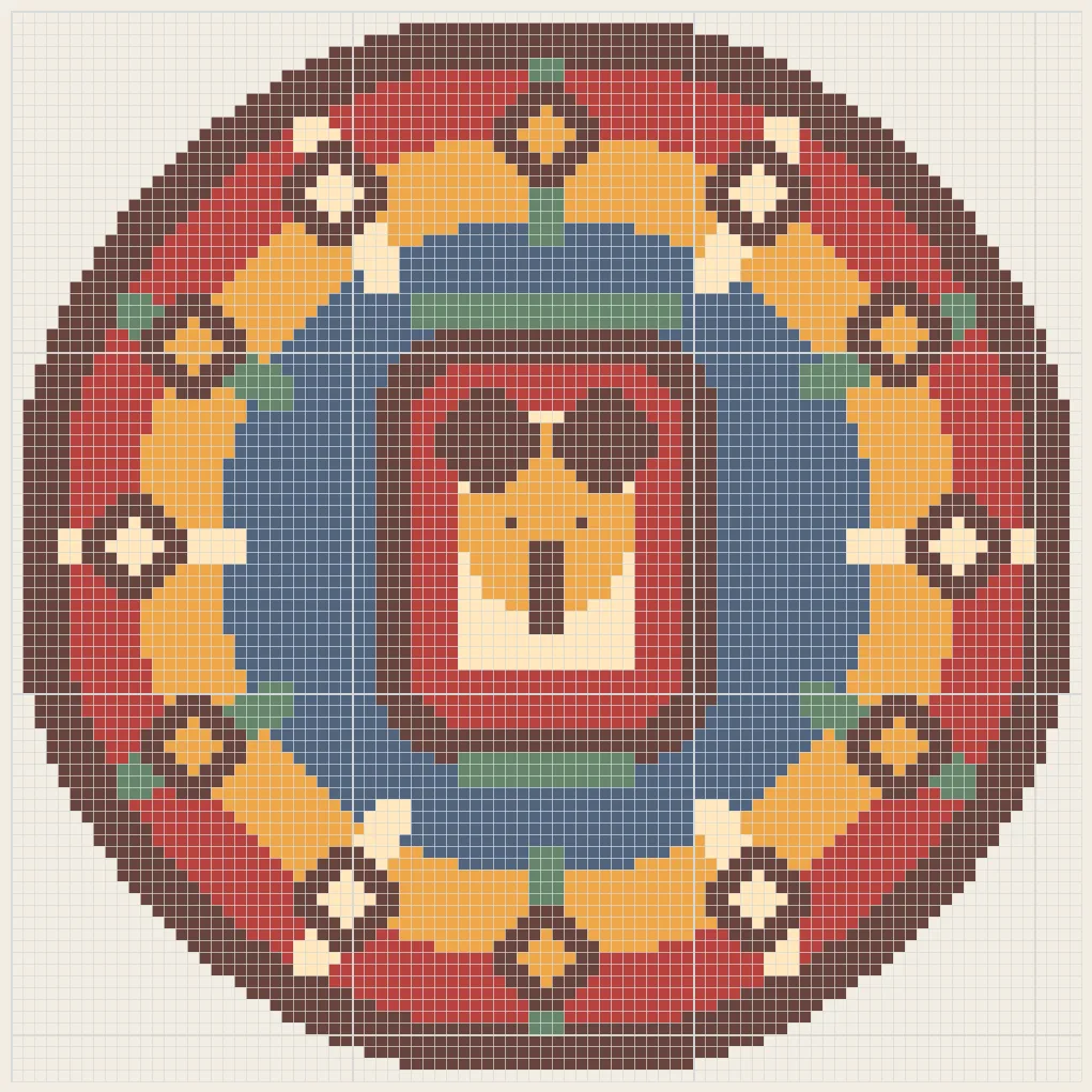 Zodiac lantern wheel perler bead pattern